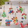 6pcs 5d Diy Double Sided Diamond Painting Kit Christmas Key Chains Pendant Bag Accessories Birthday