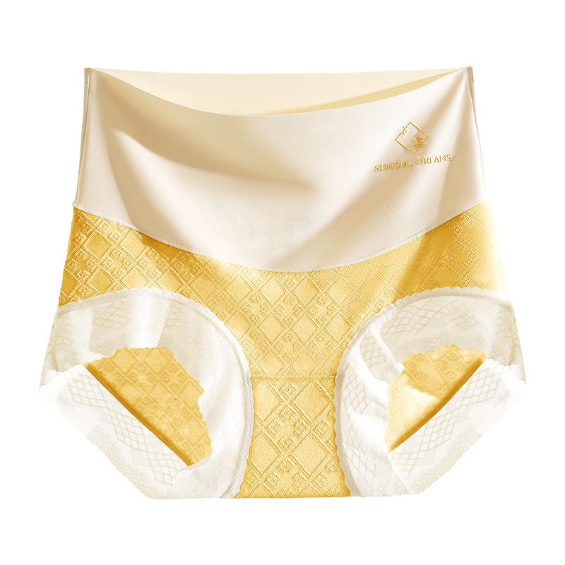 High Waist Underwear Women Belly Lift Hip Antibacterial Crotch Panties Breathable Sexy Lace Seamless Women Briefs