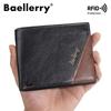 Short Wallets for Men Fashion Vintage Design RFID Protection Anti Theft Card Holder Purse Cash Bags