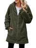Women's Plush Hooded Long Sleeved Loose Zipper Cardigan Winter Jacket