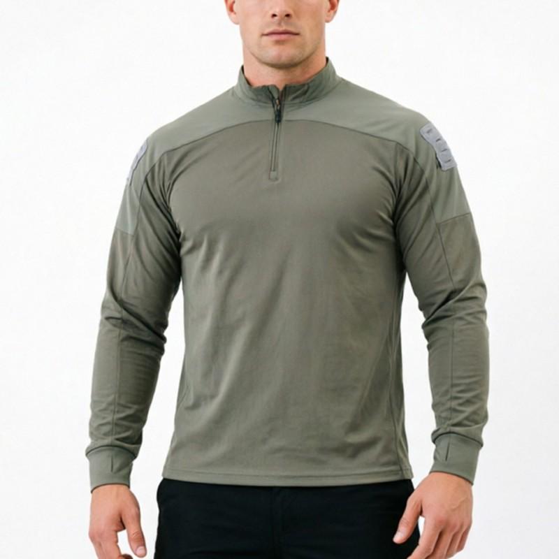 Mens Tactical Quick-Dry Long Sleeve Shirt Hiking Camping Outdoor Training Breathable Durable Camo Top