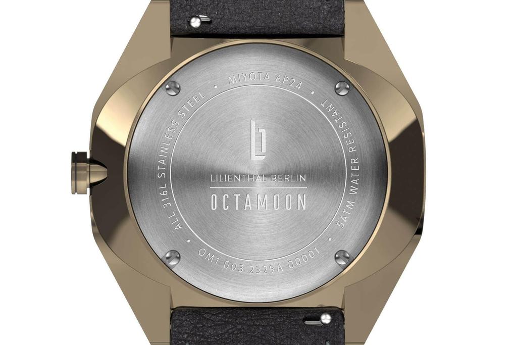 Lilianthal Berlin Фаза Луны Сделано в Черном Наручные часы, Германия, OM1-003-CB004BB, Мужские,