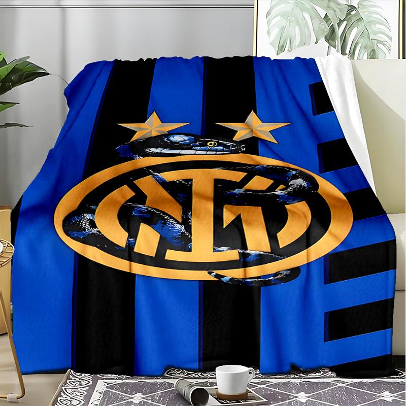 1PC F.C. Internazionale Milano Printed Soft Flannel Blanket Throw for Adult Bedroom Living Room Sofa Camping Travel Fan gifts Christmas Gifts