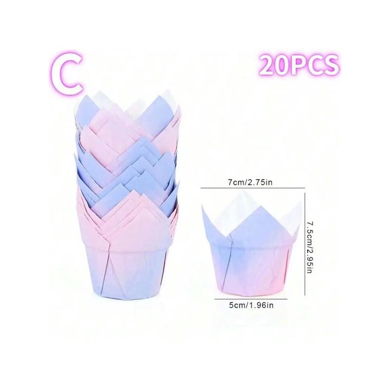 Gradient Color Cupcake Wrapper Cup Baking Cups Grease-proof Muffin Liners Containers Wrapper High Temperature Oven Special Mold