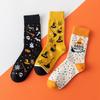 Female Spring and Autumn Fashion New Street Halloween Cartoon Pattern In The Tube Socks