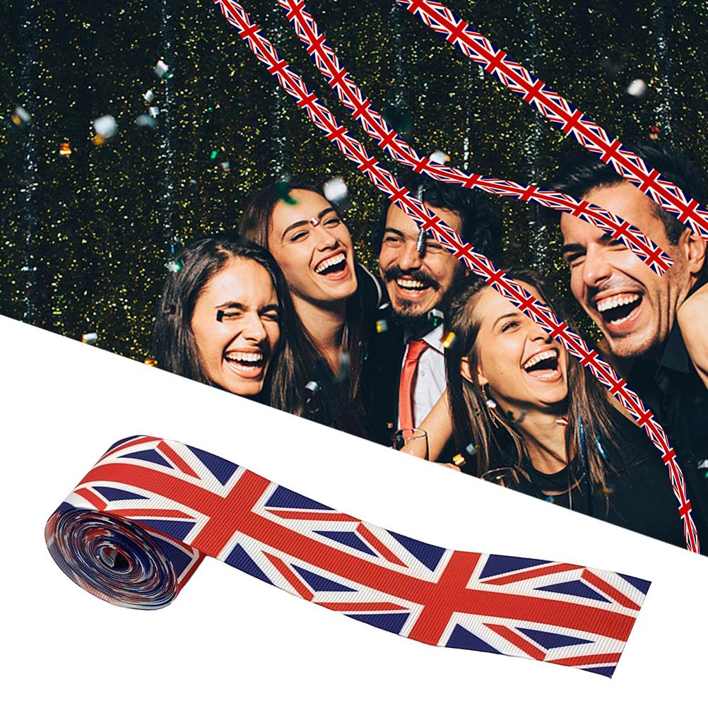 Лента Union Jack 38 мм с принтом флага Великобритании, лента Grosgrain для изготовления бантов для волос, юбилейная лента 