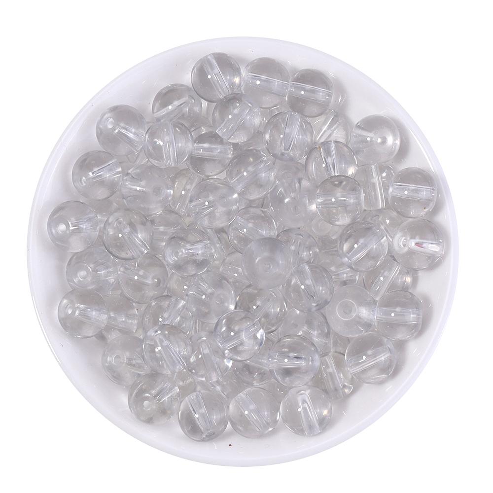 50pcs/lot 8mm Colored Transparent Glass Beads For Jewelry Making Loose Spaced Round Glass Bead DIY Jewelry Accessories Wholesale