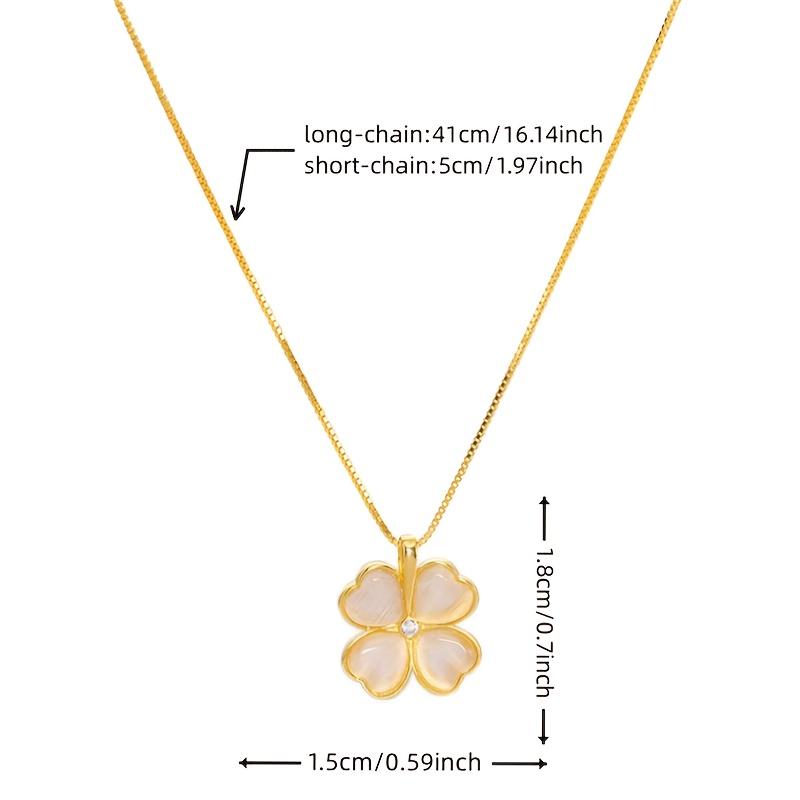 Ожерелье с четырехлистным клевером - Изысканная цепочка на ключицы с лепестками, Минималистичный шик для декольте, Элегантный сувенир в подарок для вечеринок и повседневной носки