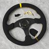 13inch Universal Car Sport Steering Wheel Red/Yellow Flat JDM Suede Leather Racing Steering Wheel