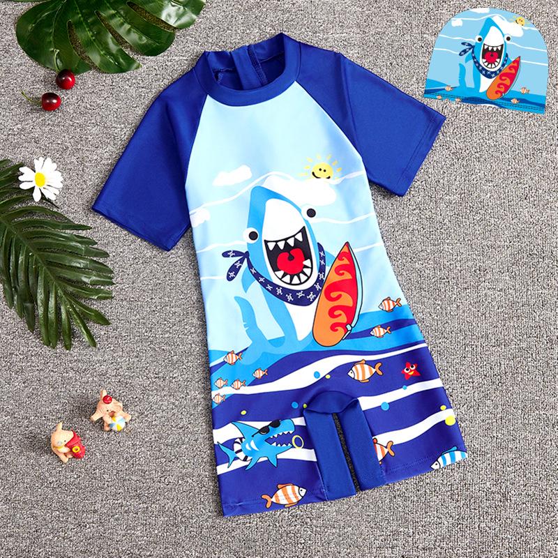 Летний детский мультяшный слитный купальник 2025 года для девочек и мальчиков