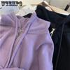 Hooded Hoodie Women's Autumn and Winter Loose Korean Cardigan Casual Thin Hoodie Hooded Zipper Jacket Women's Clothing