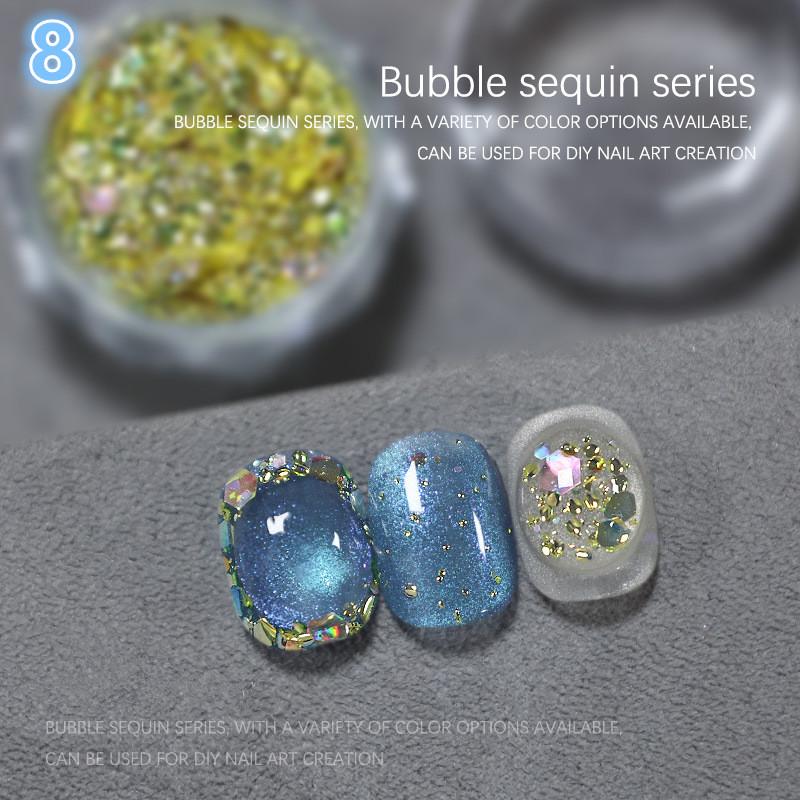 1Jar Bubble Nail Glitter Coarse Fine Mixed Large Irregular Hexagonal Sequins for DIY Jewelry Decoration Nail Art