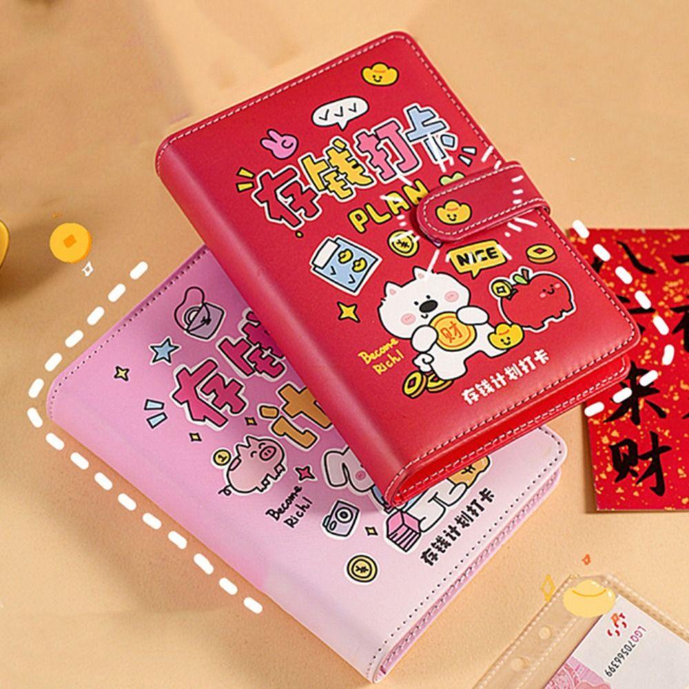PU Leather Saving Money Binder Handbook Planner Organizer Easy To Use Account Book Family