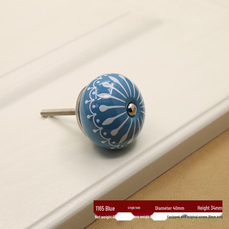 Китайская пасторальная керамическая круглая ручка, расписанная вручную, для тумбочек или ящиков