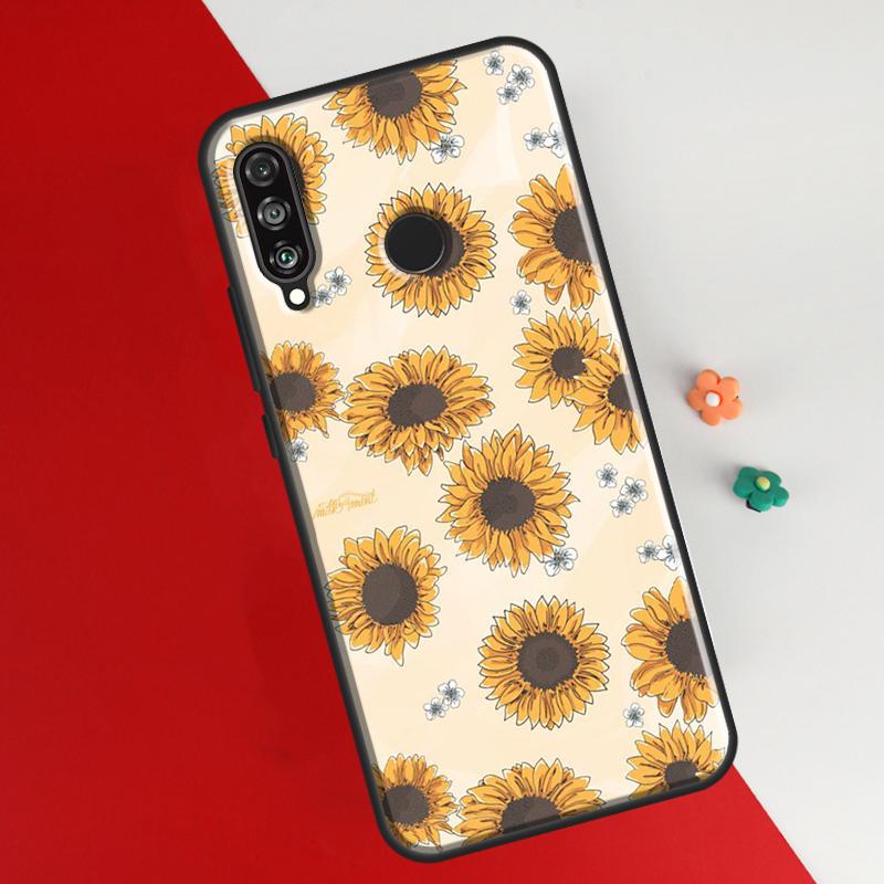 Чехол с подсолнухом для Huawei P50 Pro P20 P30 P40 Lite P Smart 2019 Nova 9 5T, чехол для Honor 50 8X 9X