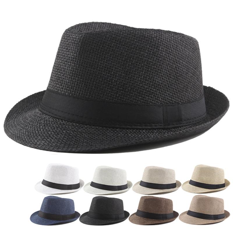 Мужская и женская соломенная шляпа-федора Trilby Cuban Sun Cap Panama Short Brim Floral Summer