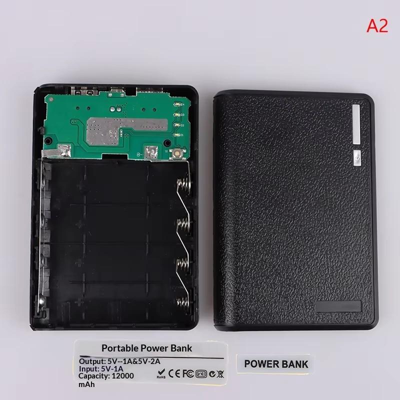 4-слотовый Power Bank для батарей 18650, портативный корпус с двойным USB Type-C для зарядки, кейс для аккумуляторов 18650