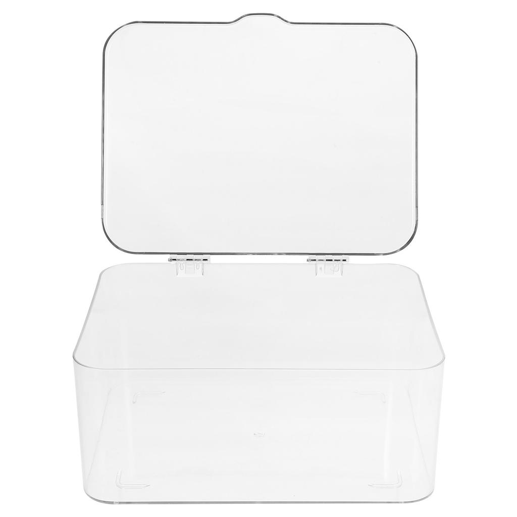 Desktop Storage Box Large Capacity Ps Stackable Transparent Organizer Dustproof Container for Home Office Kitchen