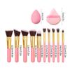 10PCS Super Affordable Makeup Brush Set, 1PCS Travel Makeup Bag, 6PCS Super Soft Makeup Sponge, Powder Puff and Beauty Egg