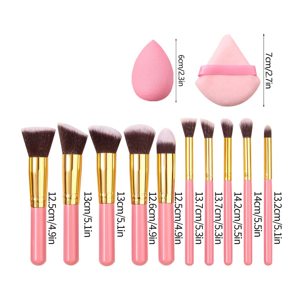 10PCS Super Affordable Makeup Brush Set, 1PCS Travel Makeup Bag, 6PCS Super Soft Makeup Sponge, Powder Puff and Beauty Egg
