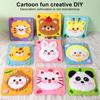 6 Pcs DIY Embroidery Doll Set Cartoon Animal Sewing Projects Yarn Board Felt Animals Craft for Kids Beginners