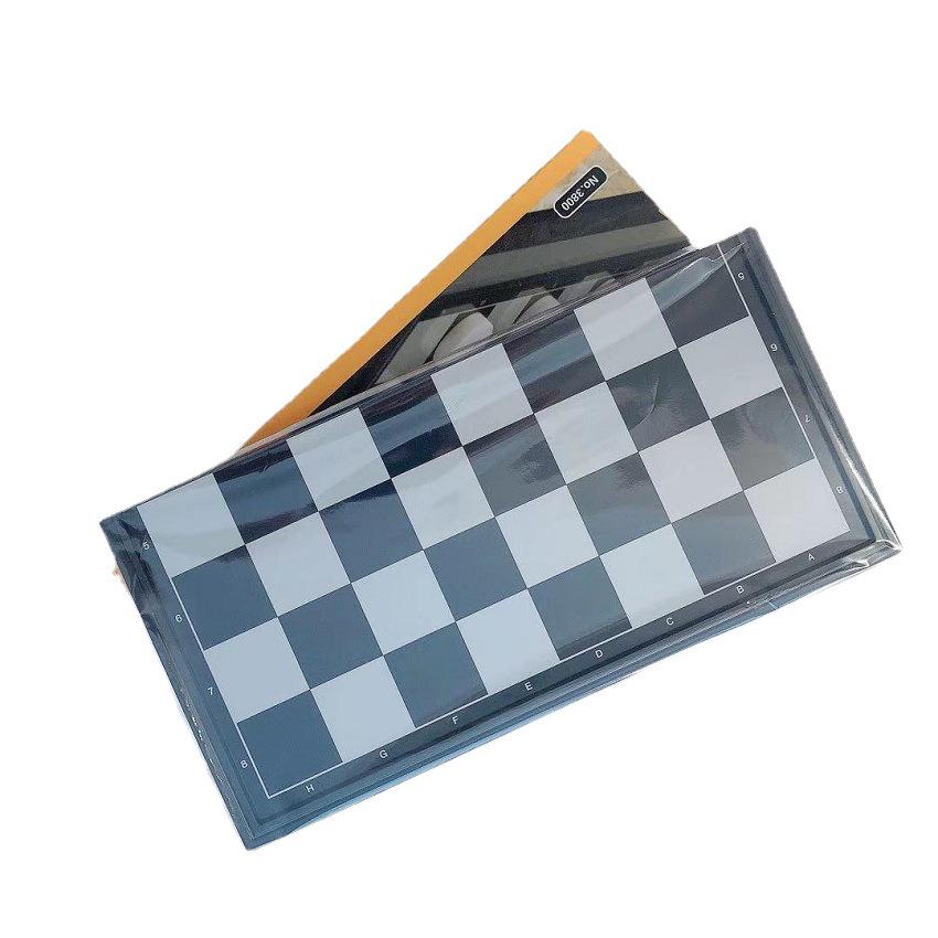 Magnetic Folding International Checkers & Chessboard: 100 Squares, Black & White, 64-Piece Set.