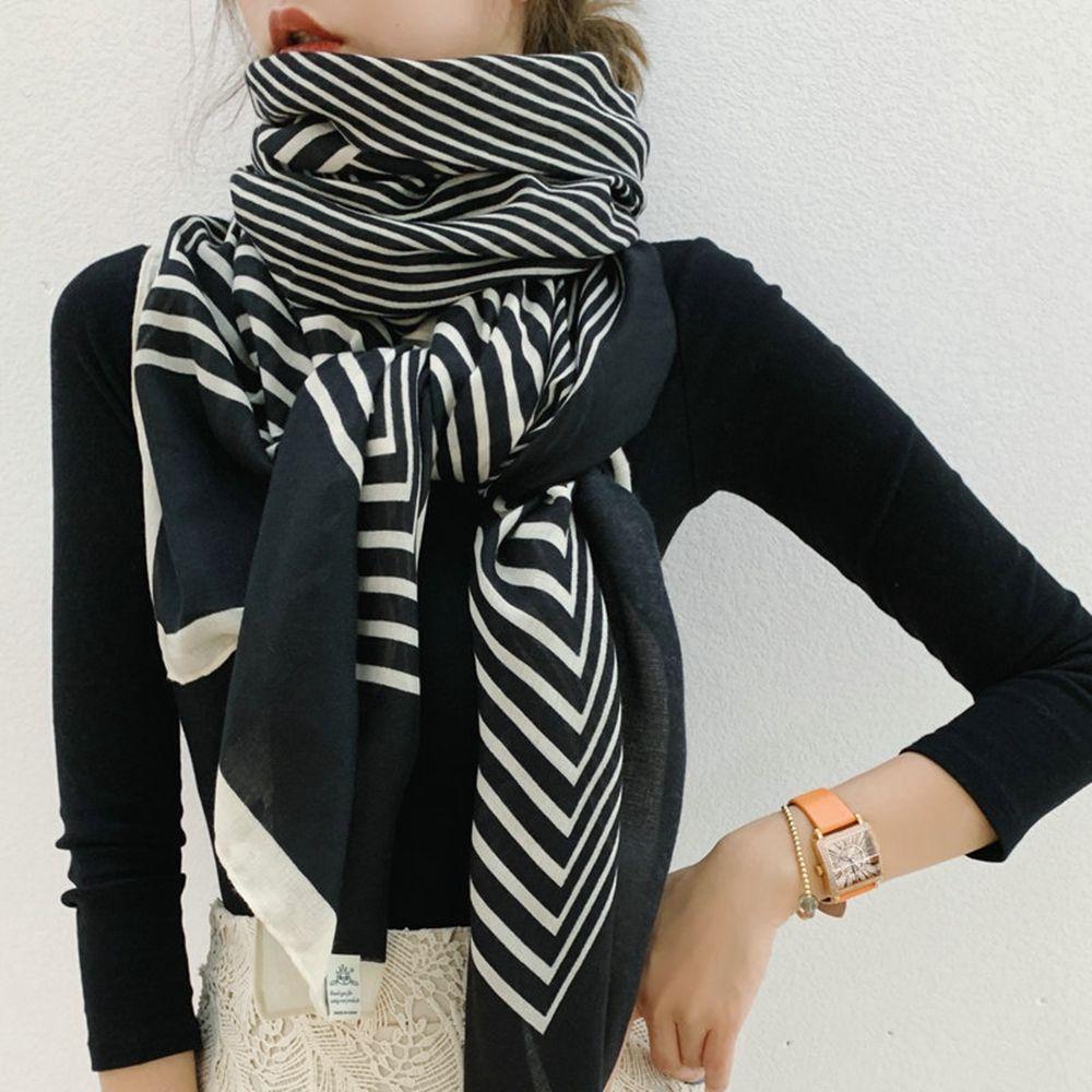 Accessories Bag Decoration Wraps Striped Korean Style Scarves Printed Scarf Silk Scarf Female Shawl