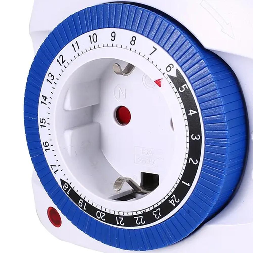 ЕС/США 24-часовой таймер-переключатель с вилкой, механический заземленный таймер-переключатель, программируемый интеллектуальный таймер обратного отсчета, циклический переключатель, розетка для помещений
