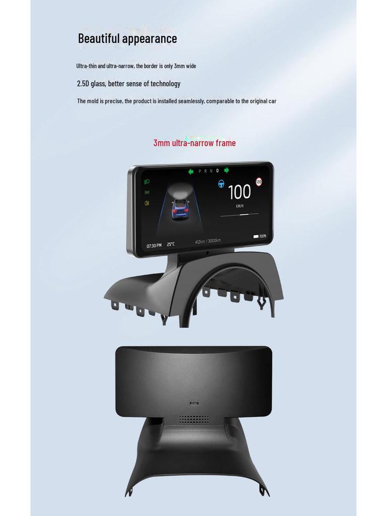 Tesla Model 3 LCD Instrument Display with CarPlay and Smart OTA Connectivity