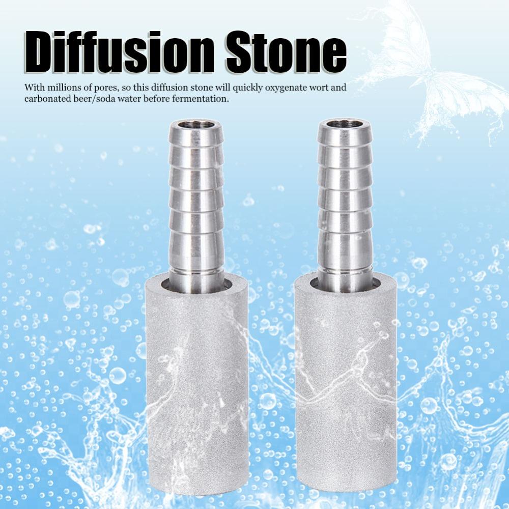 2pcs Stainless Steel Aeration Stone 1/4 Inch Barb Brewing Accessories Beer Carbonation