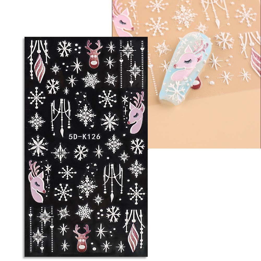 New Year Nail Art Decorations Christmas Nail Stickers Snowflake Nail Stickers Christmas Nail Decals