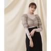 [JILL by JILL STUART] Gathered Short Take Blouse Layered Knit