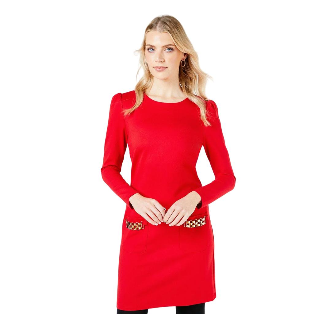 Принципы Женское/Дамское Платье-футляр с карманами понте