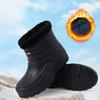 Зимние плюшевые теплые ботинки мужские уличные водонепроницаемые хлопковые ботинки мужские резиновые сапоги рабочие ботинки средней высоты голенища водные ботинки сноубутсы ботинки