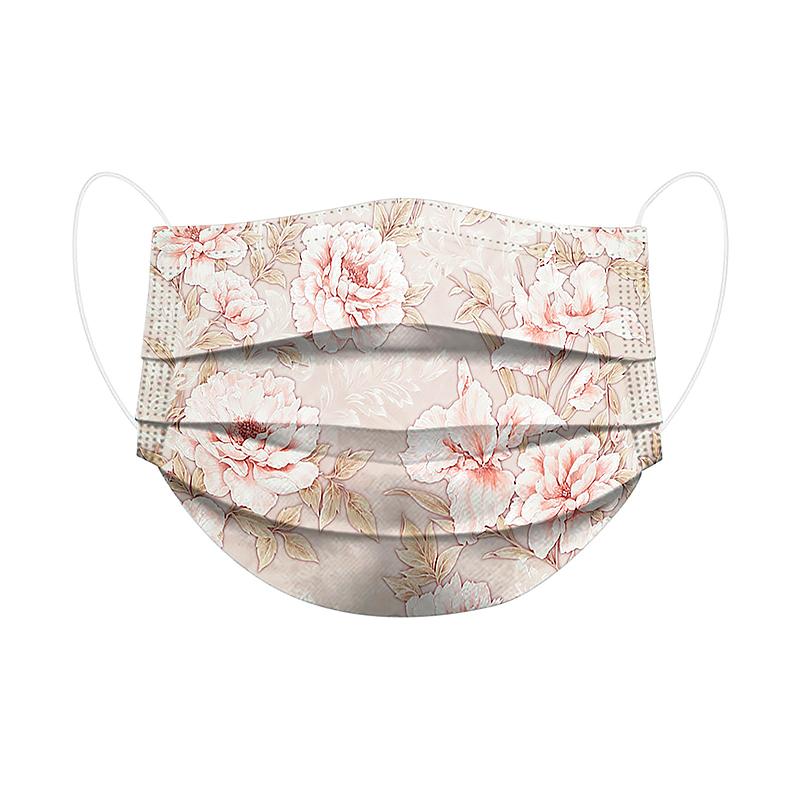50 шт. фильтрующая маска для лица дышащая с цветочным принтом 3 слоя взрослая пыленепроницаемая маска для рта трехслойная защитная