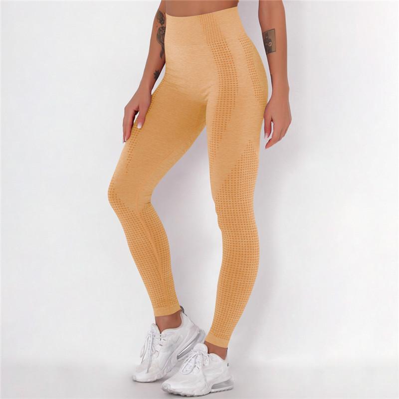 Бесшовные леггинсы Бесшовные однотонные леггинсы для йоги в тренажерном зале с высокой талией