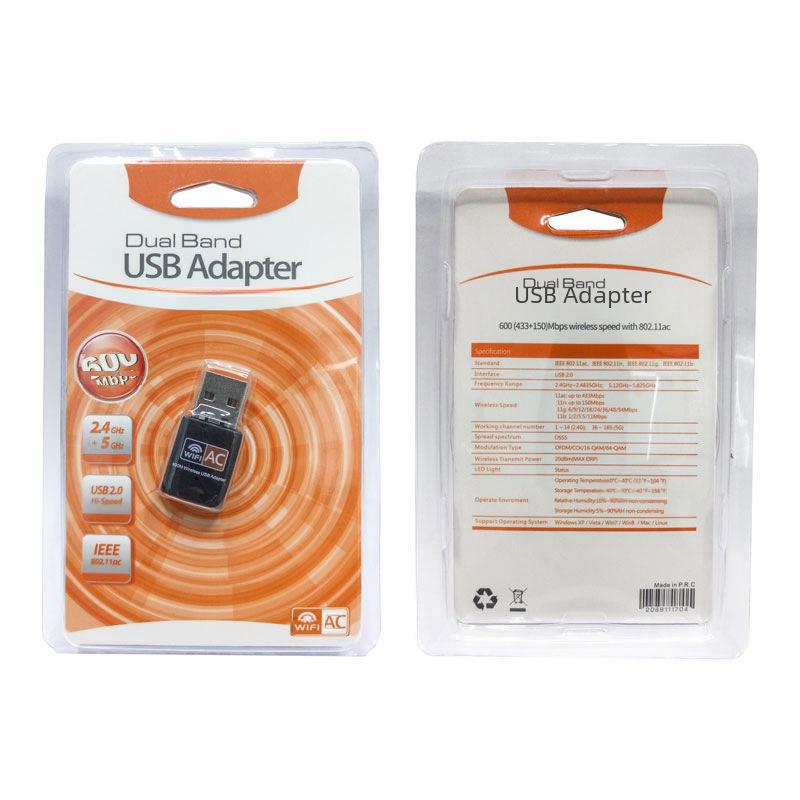 Двухдиапазонный USB-адаптер Wi-Fi AC600M (5G/2.4G, чип 8811)