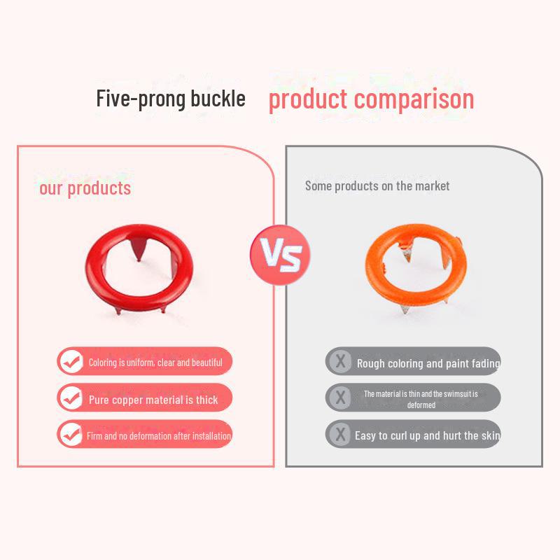 Инструмент для установки металлических пряжек с пятью лапками, отпрессованных вручную, для детской одежды и рубашек