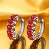 Милые Женские Серьги-Кольца с Красным Цирконом Винтажная Мода Серебристый Цвет Свадебные Для Женщин
