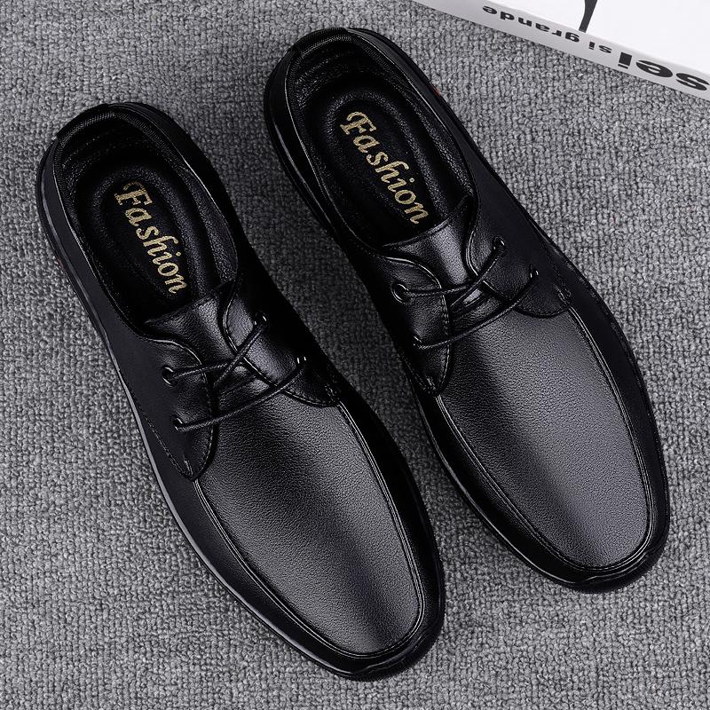 FashionMens Formal Shoes Men 2024 Spring & Autumn Genuine Leather For Wedding Comfy Lace-up Dress Shoes Man Brand Oxfords Men's Shoes