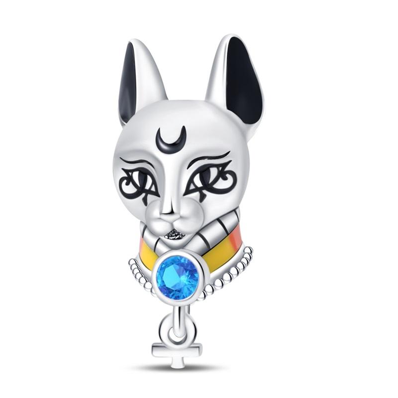 925 Серебряный Цвет Фараон Пирамида Паук Сглаза Бастет Подвески Бусины Подходит Diy 925 Оригинальные Браслеты Изысканные DIY Ювелирные Изделия Для Вечеринки