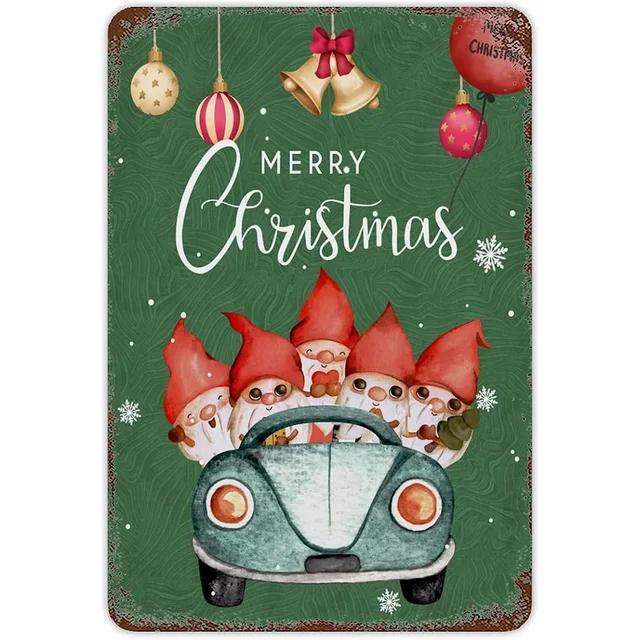 Vintage Merry Christmas Metal Tin Sign Rustic Wall Art Plaque for Home Cafe Garden Bar Club Man Cave Perfect Holiday Decor