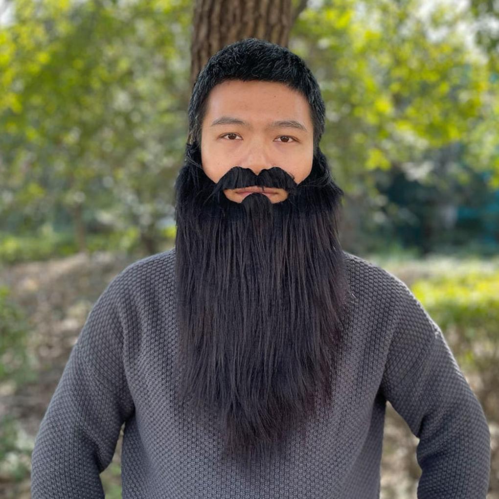 1 шт. Костюм с длинной бородой Косплей Накладная борода Усы для взрослых Накладные волосы на лице Пасха Маскарад Оперы Карнавальные принадлежности