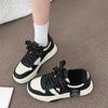 College Style Casual Board Shoes Women's Spring and Autumn New Platform Sneakers Mocha Brown and White Shoes Women's Shoes