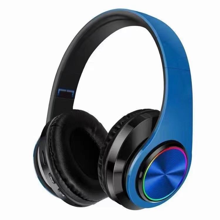 Luminous Bluetooth 5.3 Headset: Foldable, Openable, with Card Slot