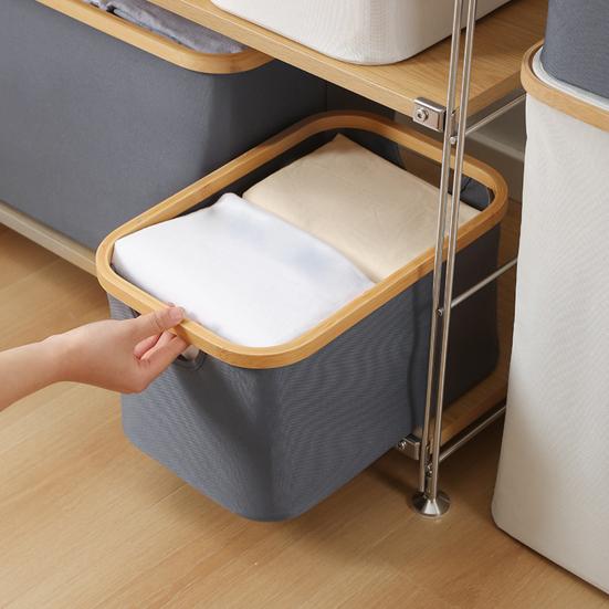 Storage Basket Foldable Deep Large Capacity Thickened Stable Structure With Handle Keep Neat Space Saving Toy Clothes Storage Backet Laundry Backet