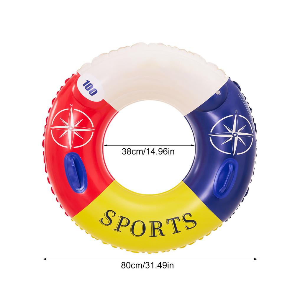 Надувной круг для плавания, круглый, плавающий круг для плавания с ручкой, легкий, утолщенный, игрушка для водных развлечений для сада, дома, на открытом воздухе
