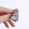 Christmas Books Tree Enamel Pins Bookworm Brooches Lapel Badges Cartoon Bookish Reading Jewelry Gift for Reader Friends