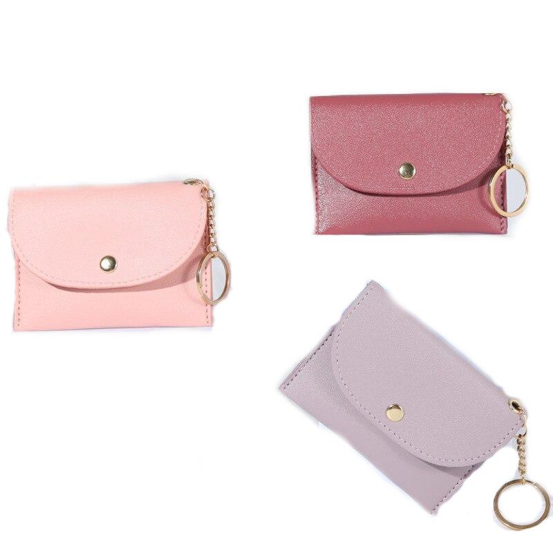 Новые короткие кошельки из ПУ кожи, милый кошелек-клатч с застежкой, кошелек для карт и денег, студенческий кошелек на молнии для мелочи, простой модный женский кошелек KTY