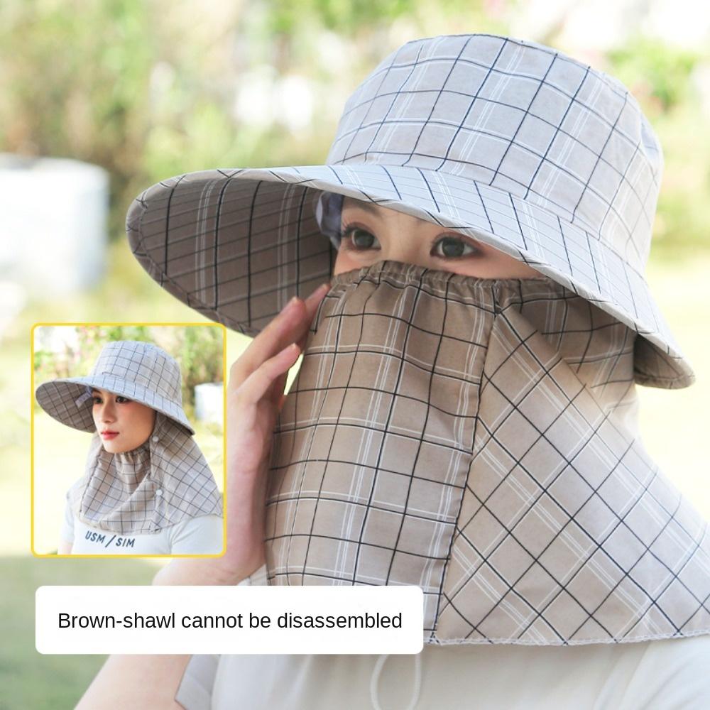 UV Protection Agricultural Work Hat Wide Brim Shawl Mask Fashion Fishing Cap Unisex